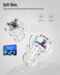 Hearprotek ear plugs with gold-filter design add style while preserving sound clarity.