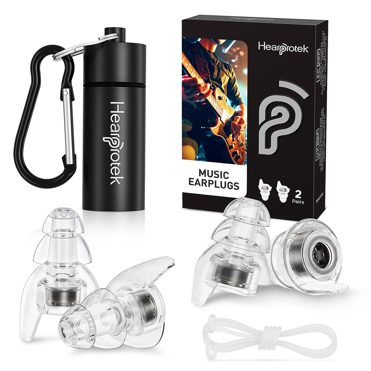 Hearprotek concert ear plugs pack two pairs for versatile, high-fidelity protection at live events