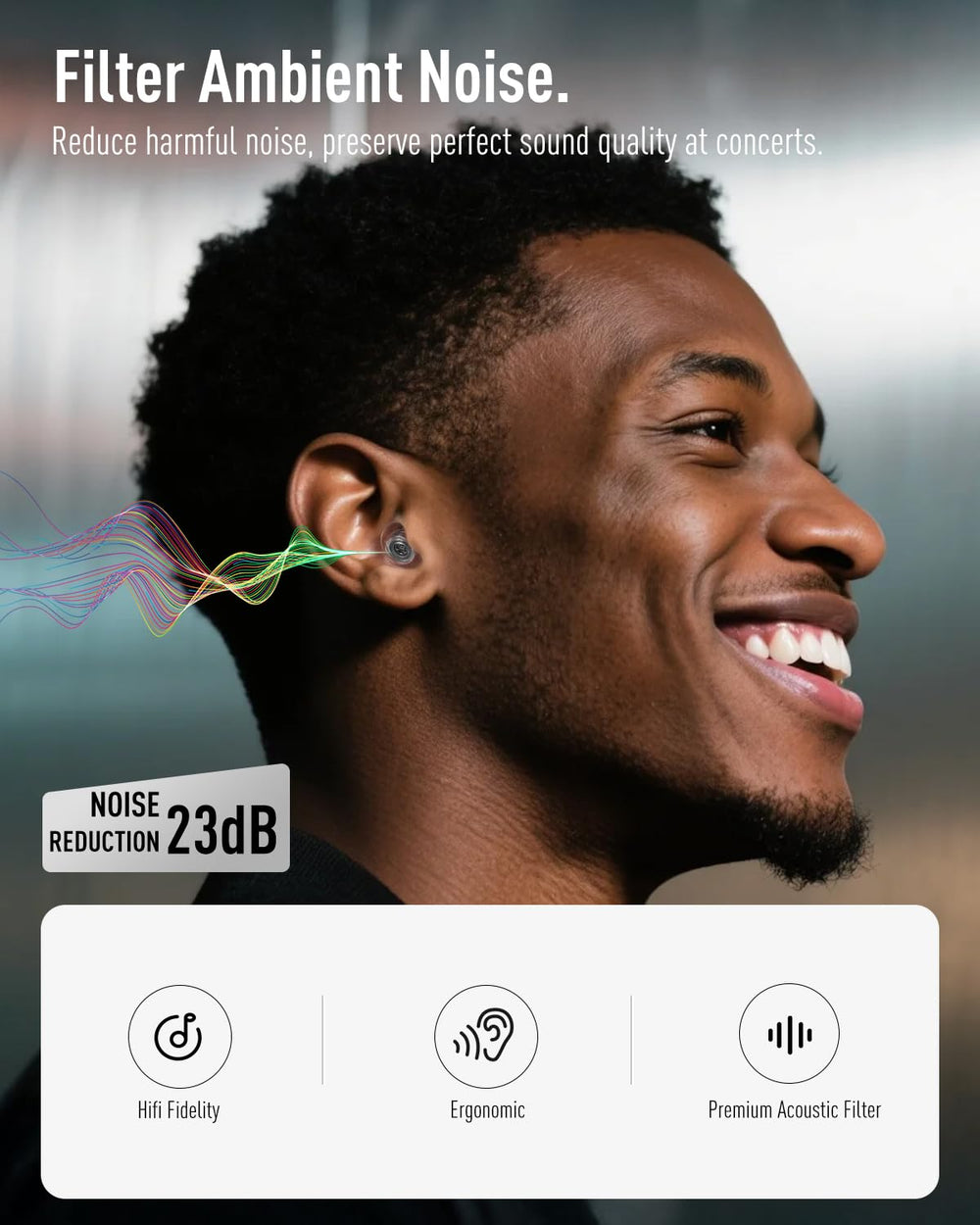 Hearprotek silicone ear plugs offer comfortable all-day wear during long shows.