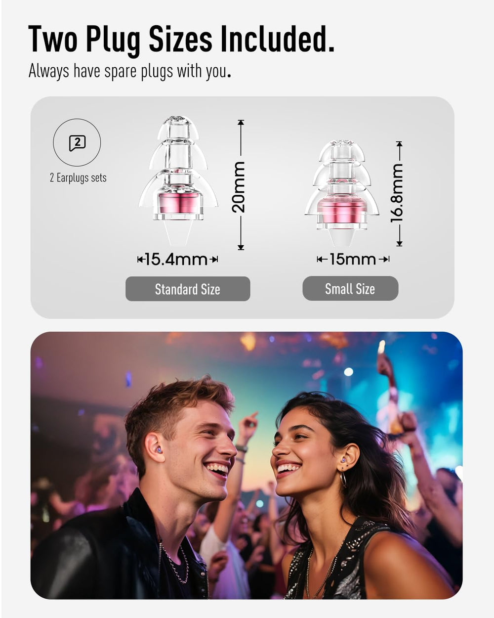 Hearprotek discreet translucent shells provide low-profile protection in crowded venues.