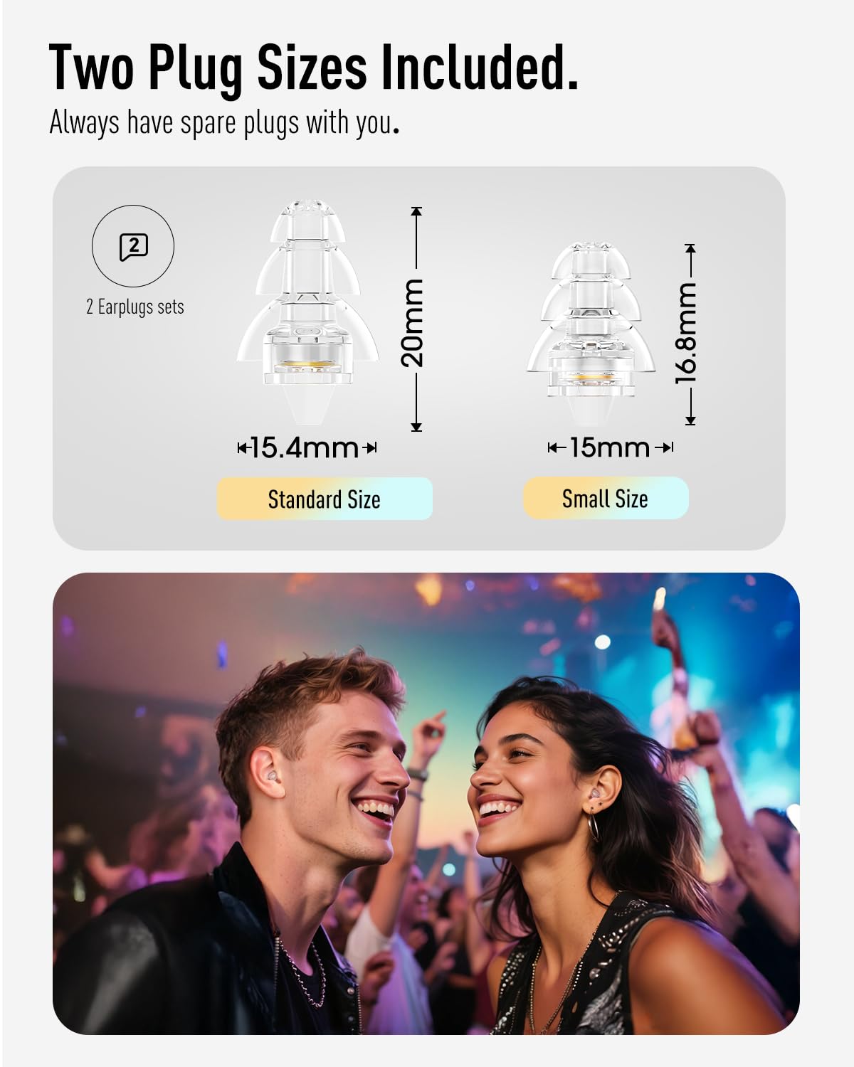 Hearprotek discreet-shell ear plugs provide a low-profile look on stage