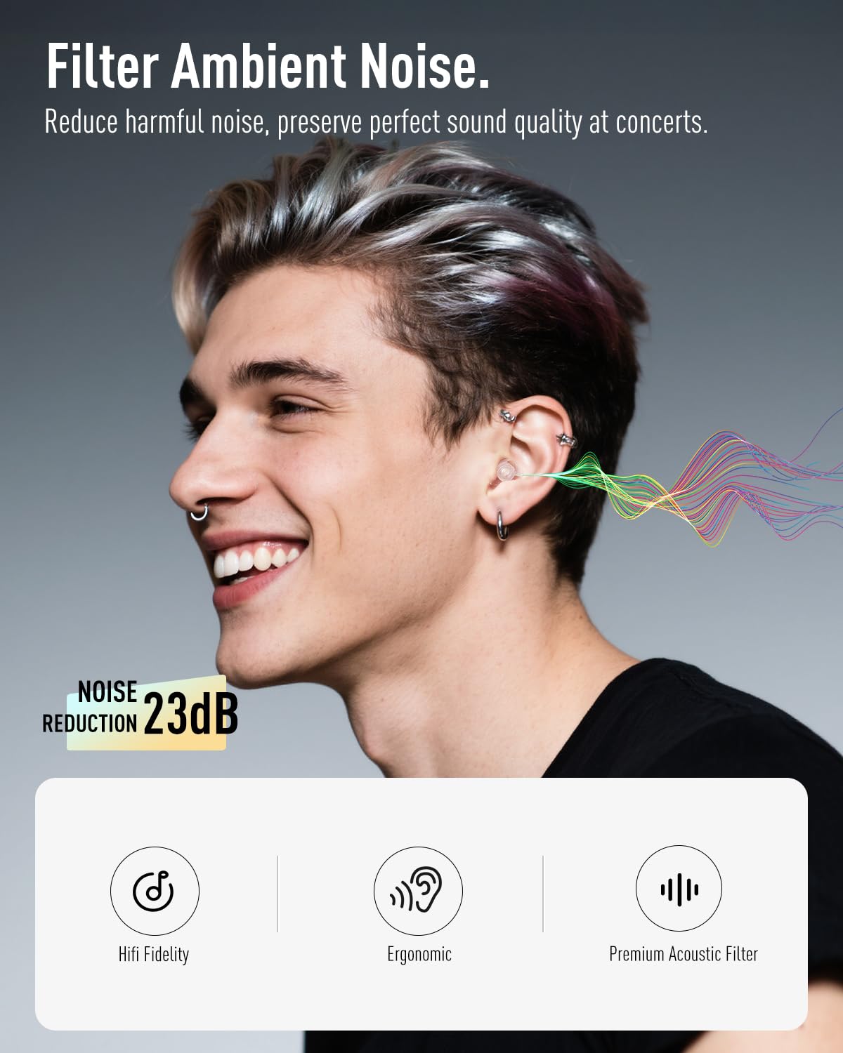 Hearprotek ear plugs small size for discreet, comfortable fit during performances