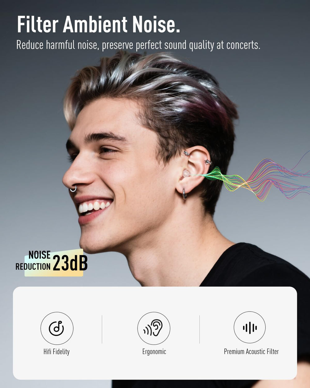 Hearprotek ear plugs small size for discreet, comfortable fit during performances