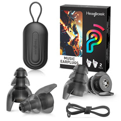 Hearprotek silicone concert ear plugs pack with two sizes for adjustable comfort.