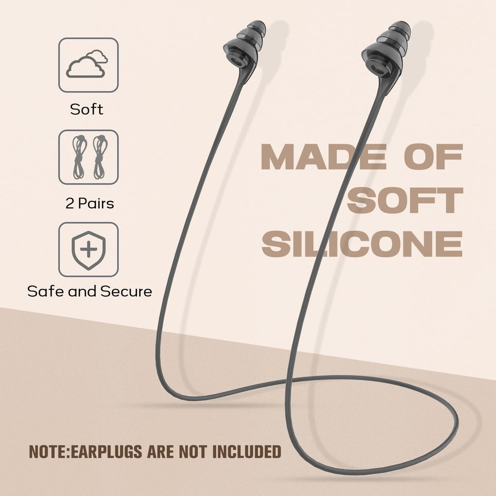 Hearprotek silicone earplug cord soft and durable for daily wear.