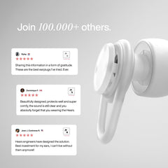 Hears One ear plugs on airplane offer calmer travel and clear conversations.