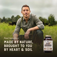 HEART & SOIL pancreas and spleen image emphasizes enzyme-rich profile for digestion compatibility.