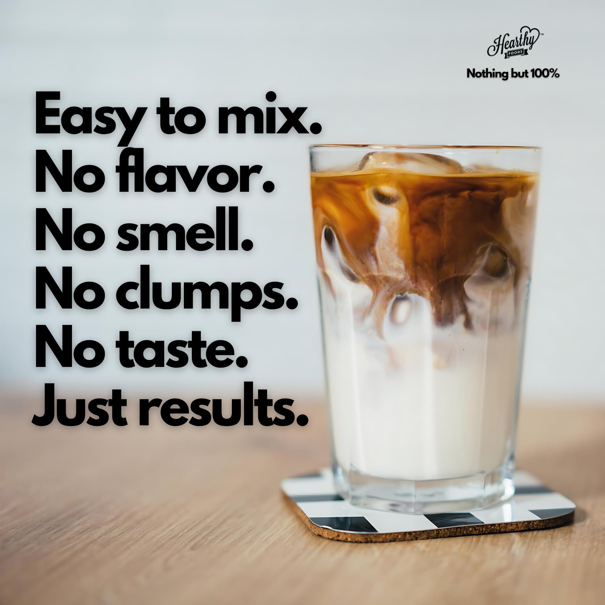 HEARTHY FOODS collagen powder pour into coffee to elevate morning ritual