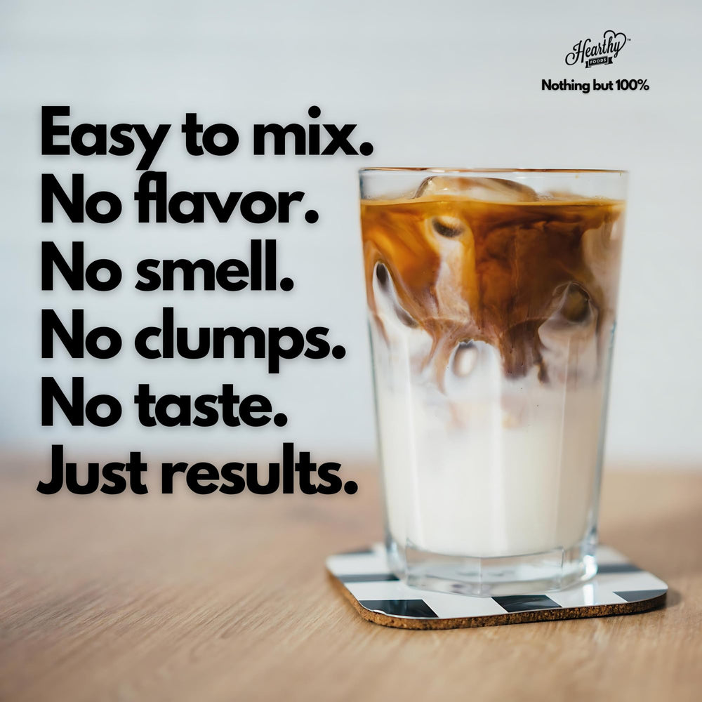 HEARTHY FOODS collagen powder pour into coffee to elevate morning ritual