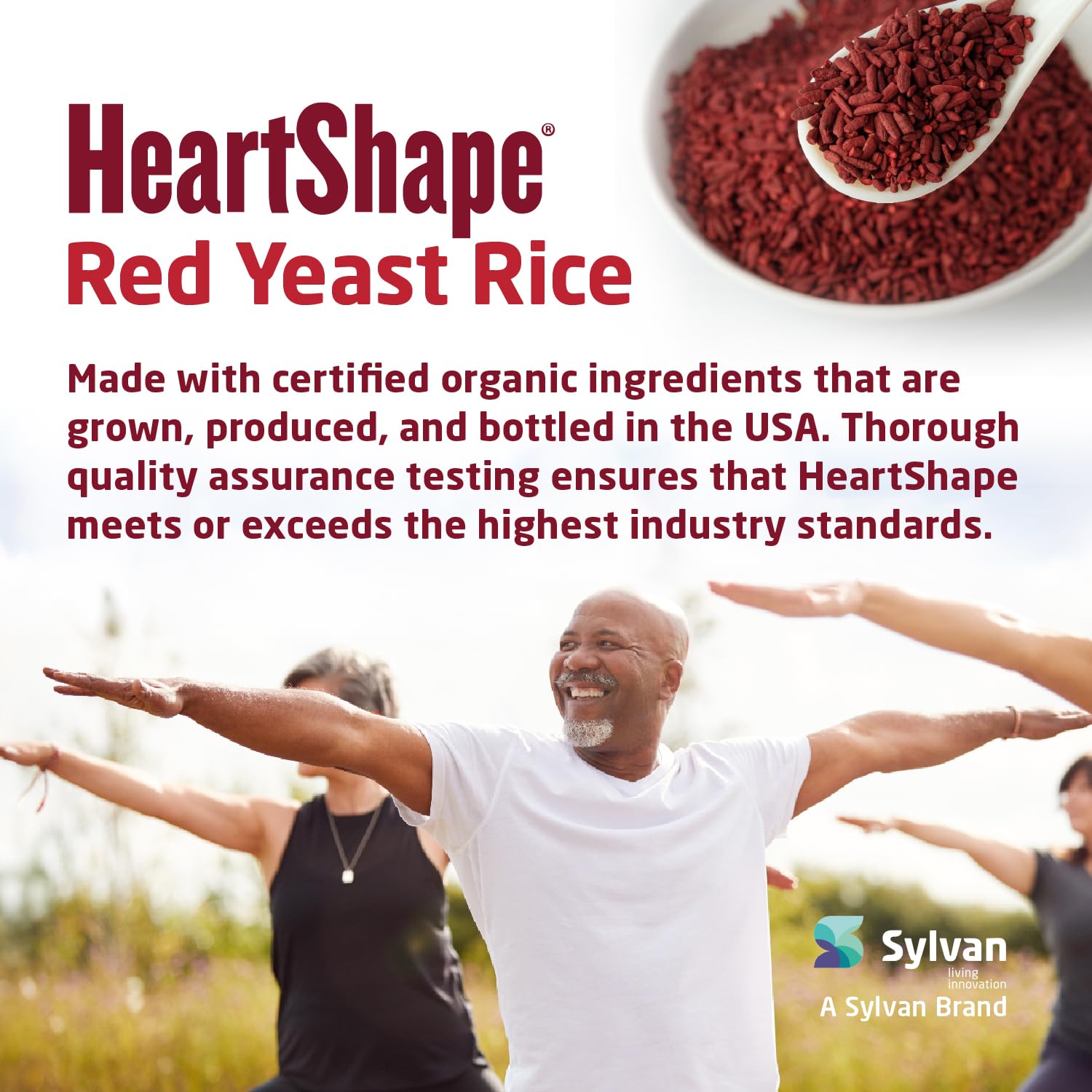 HeartShape Red Yeast Rice 240 Count bottle top showing secure packaging