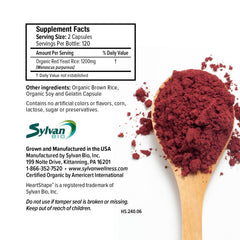 HeartShape Red Yeast Rice 240 Count pour into a glass for easy dosing