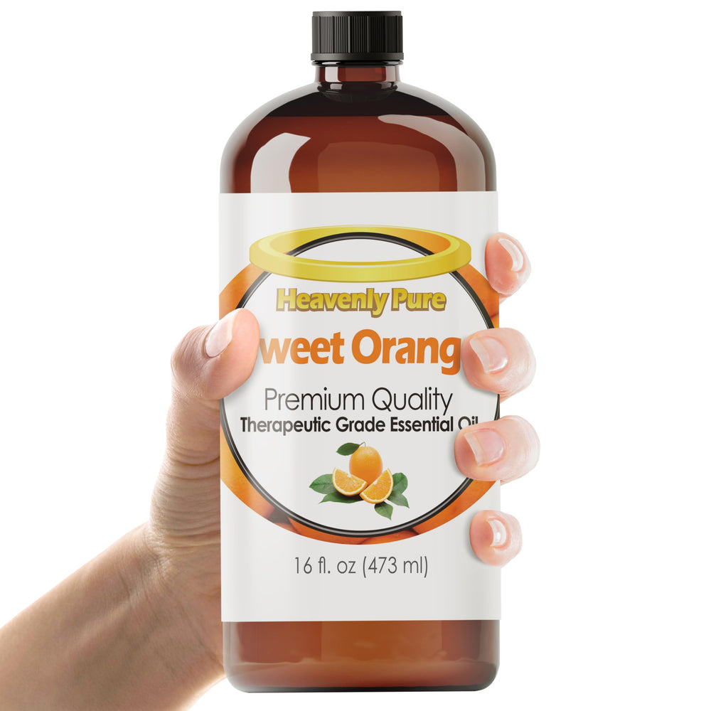 Heavenly Pure Sweet Orange Essential Oil in amber bottle preserves aroma for longer use