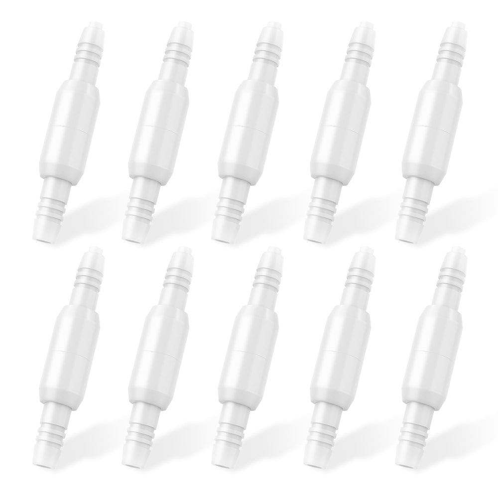 Hecatelly oxygen tubing swivel connector with a 360-degree rotation for easy positioning.