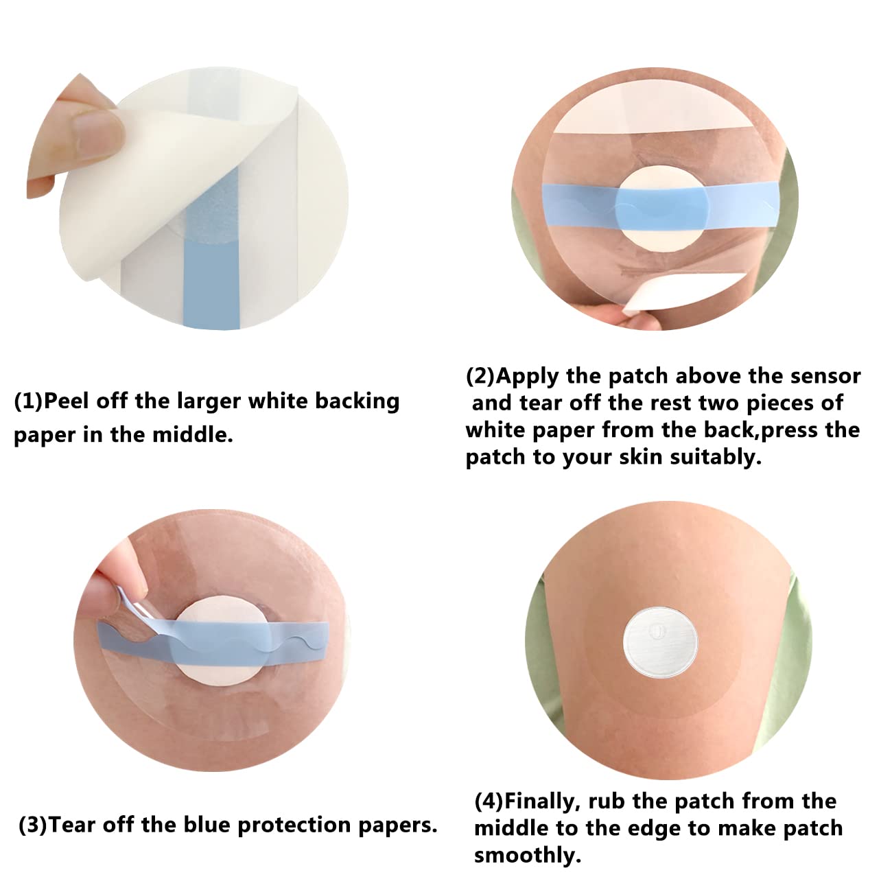 HECHUAN Libre 3 patch easy application with simple peel-off backing.