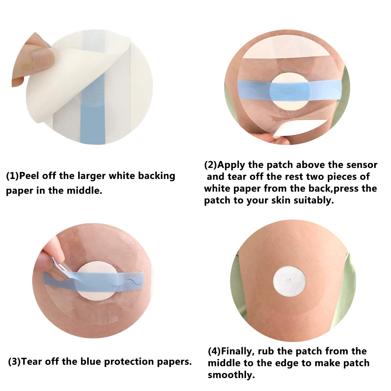 HECHUAN clear CGM patch blends with skin for discreet wear