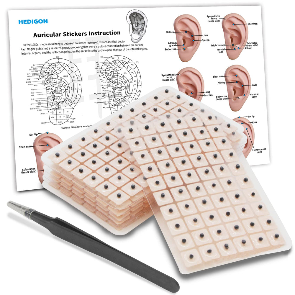 Hedigon ear seeds kit 420 pcs for convenient at-home auriculotherapy.