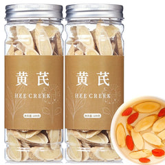 Hee Creek astragalus root sliced, front view, thick pieces ready for tea.