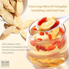 Hee Creek astragalus root slices, naturally dried for herbal use.