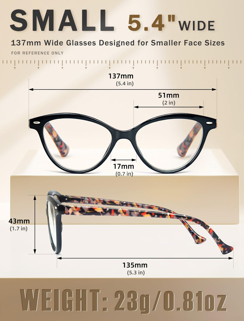 HEEYYOK cat-eye glasses in black offer versatile style.