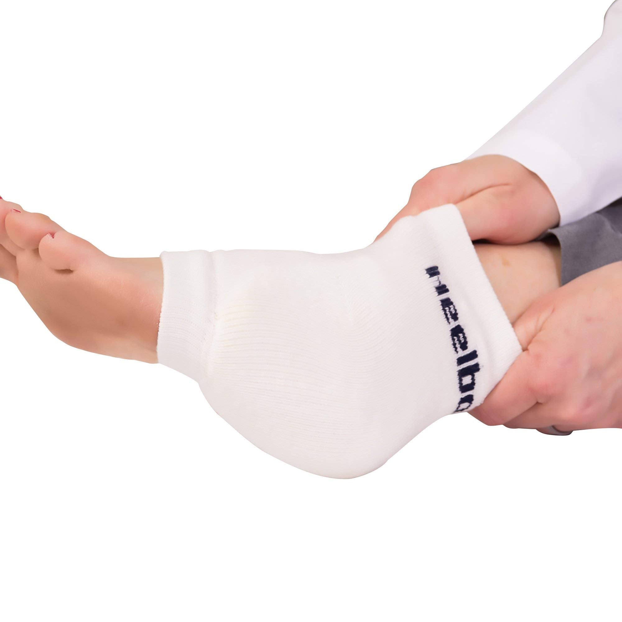 Heelbo contoured foam pad closeup highlights cushioned protection for key dermal areas.
