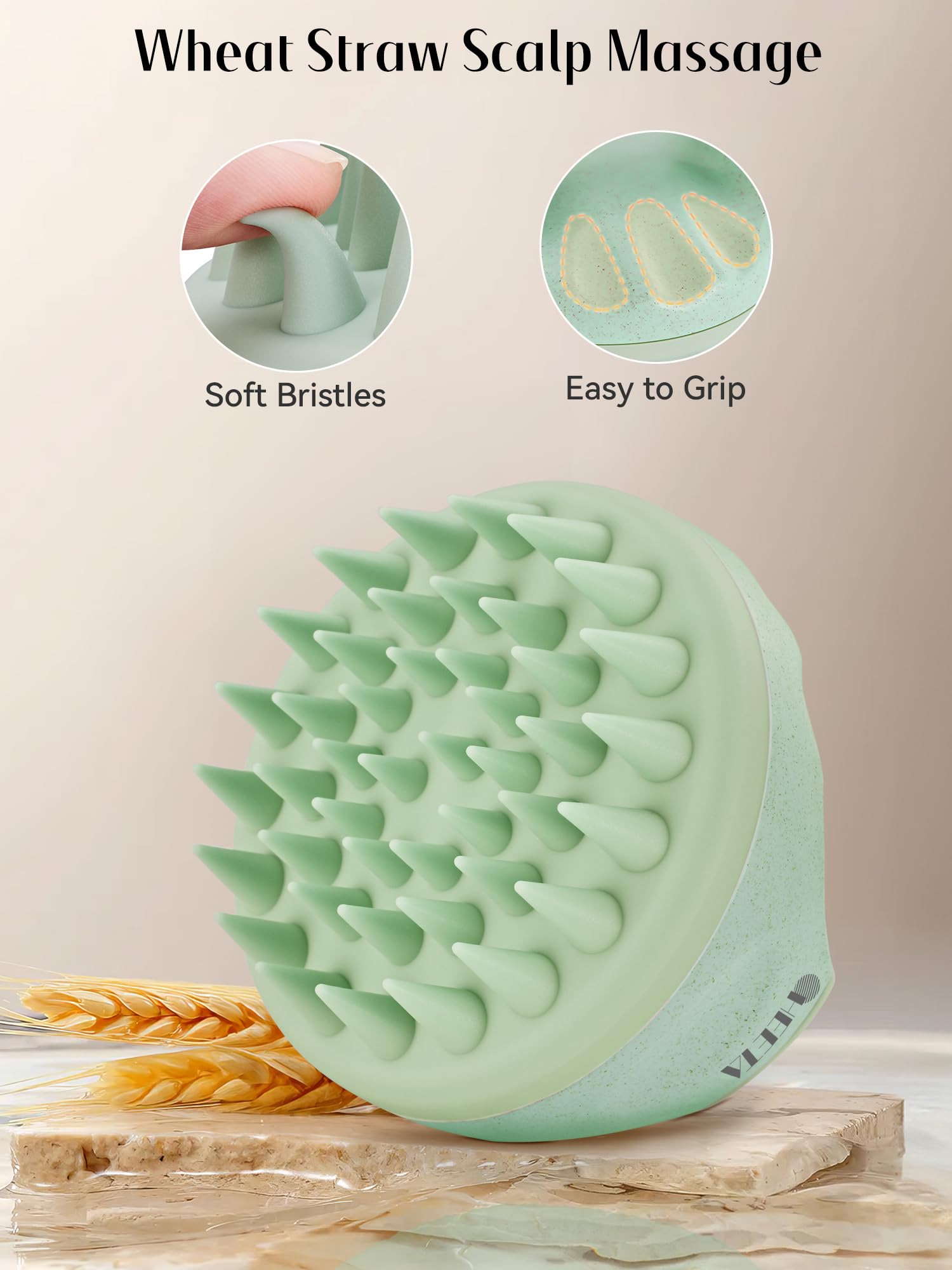 HEETA deep cleansing scalp brush removes flakes and balances oils.