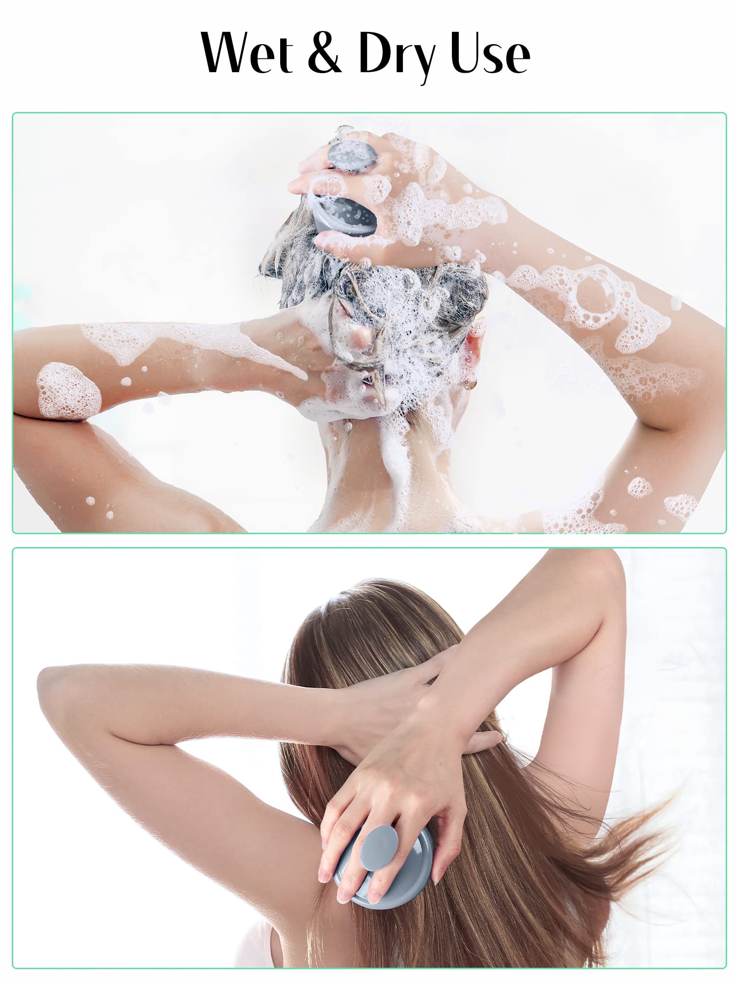 HEETA in-shower massager supports dandruff-friendly cleansing and scalp balance.