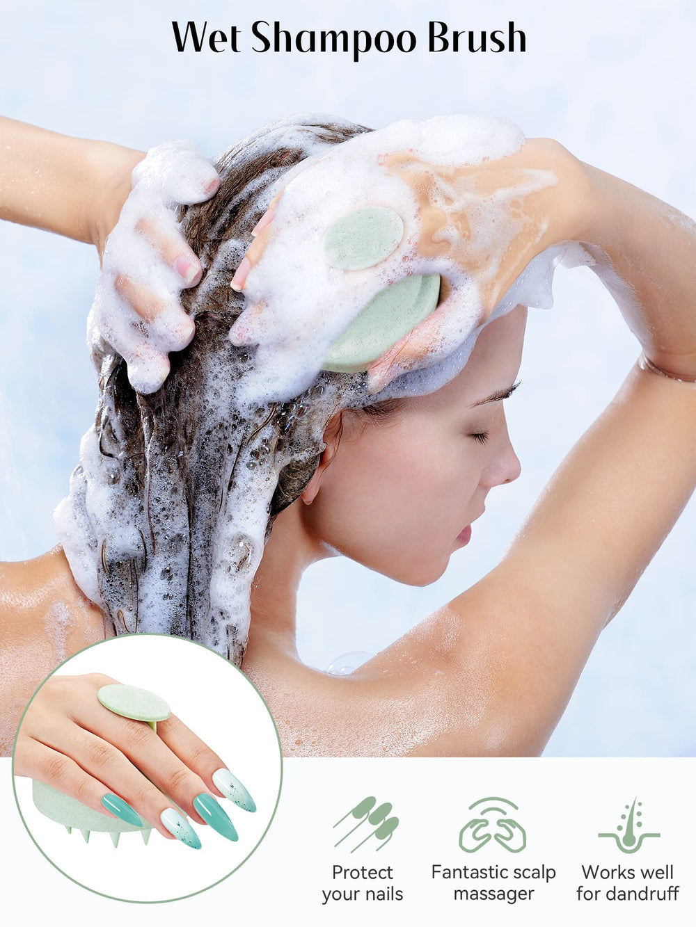 HEETA limpieza profunda del cuero cabelludo eliminando residuos suavemente