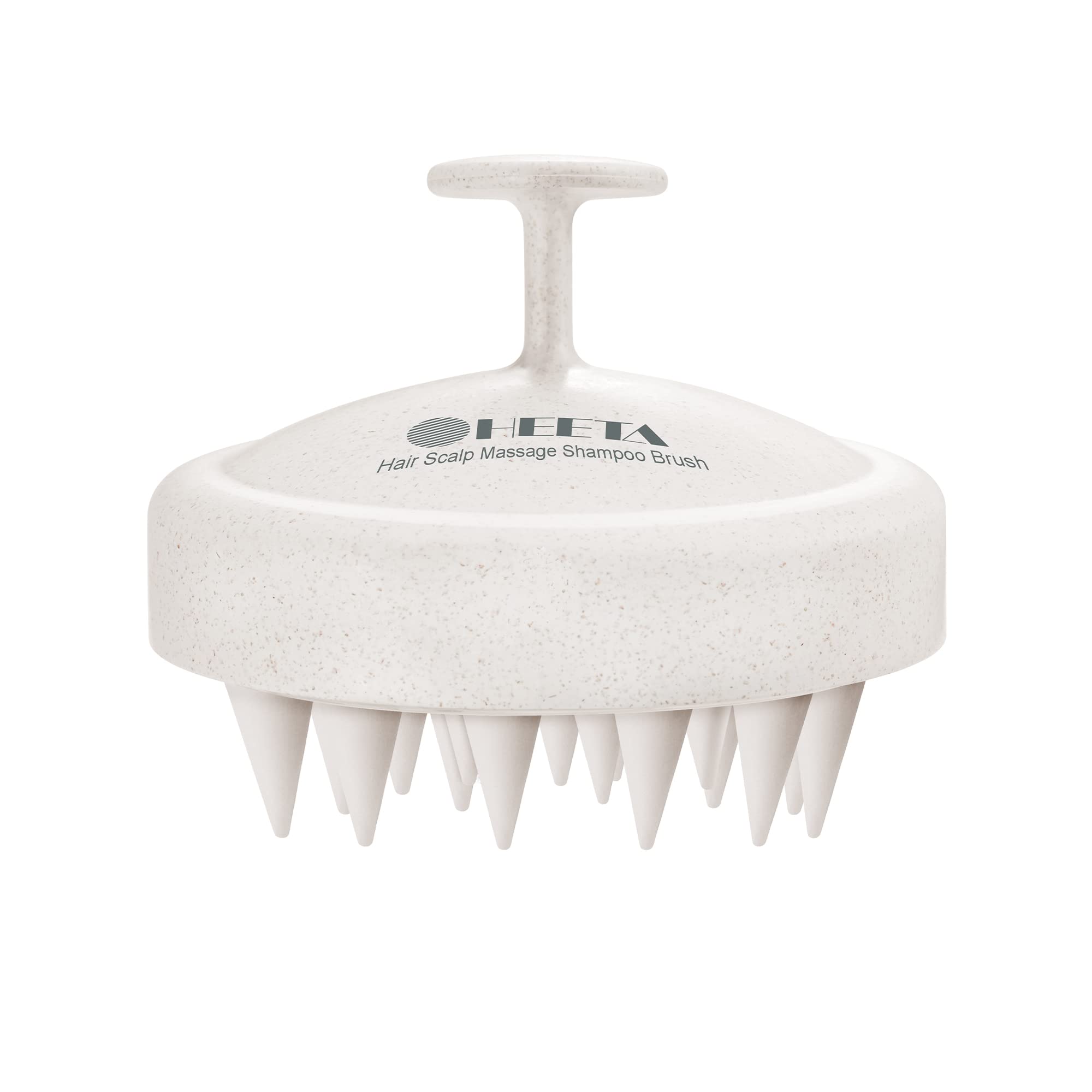 HEETA scalp massager with soft bristles for gentle cleansing and relaxation