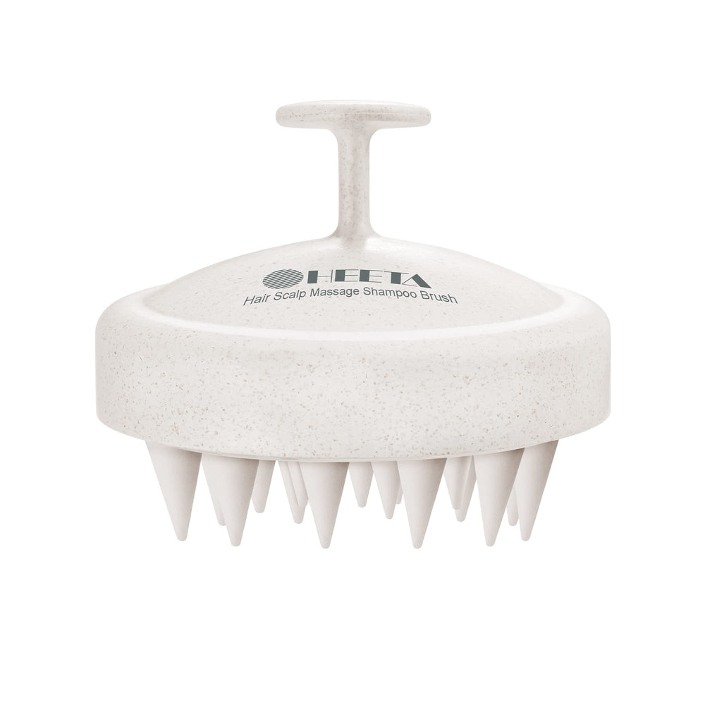 HEETA scalp massager with soft bristles for gentle cleansing and relaxation