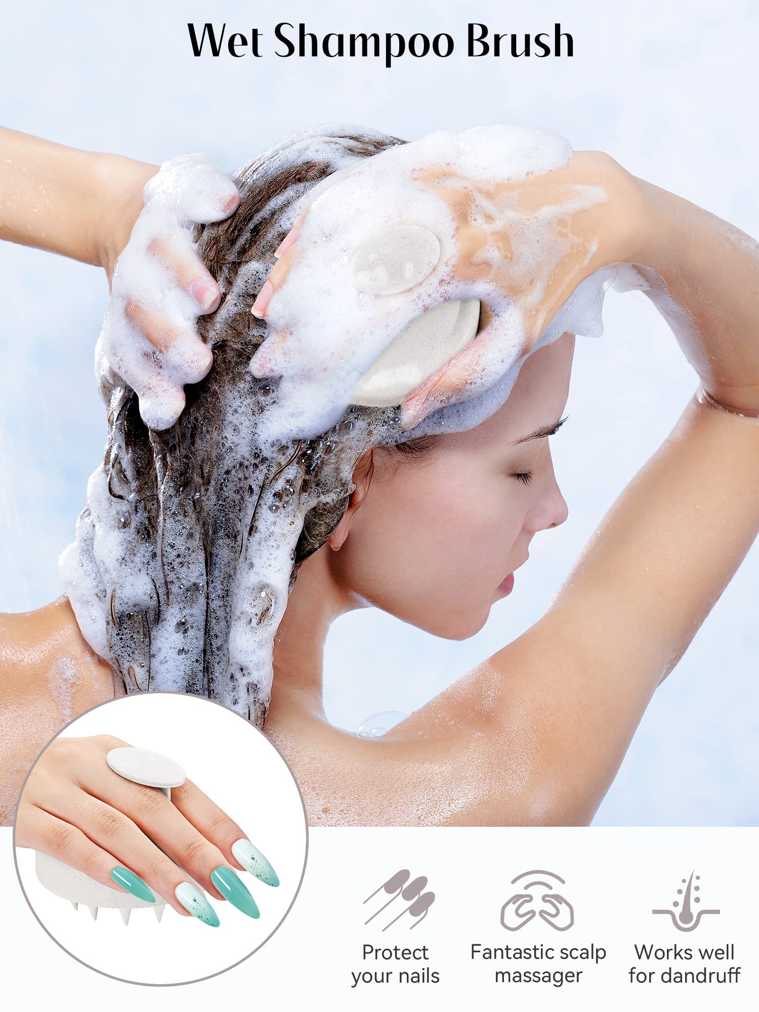 HEETA brush distributes shampoo evenly for better coverage