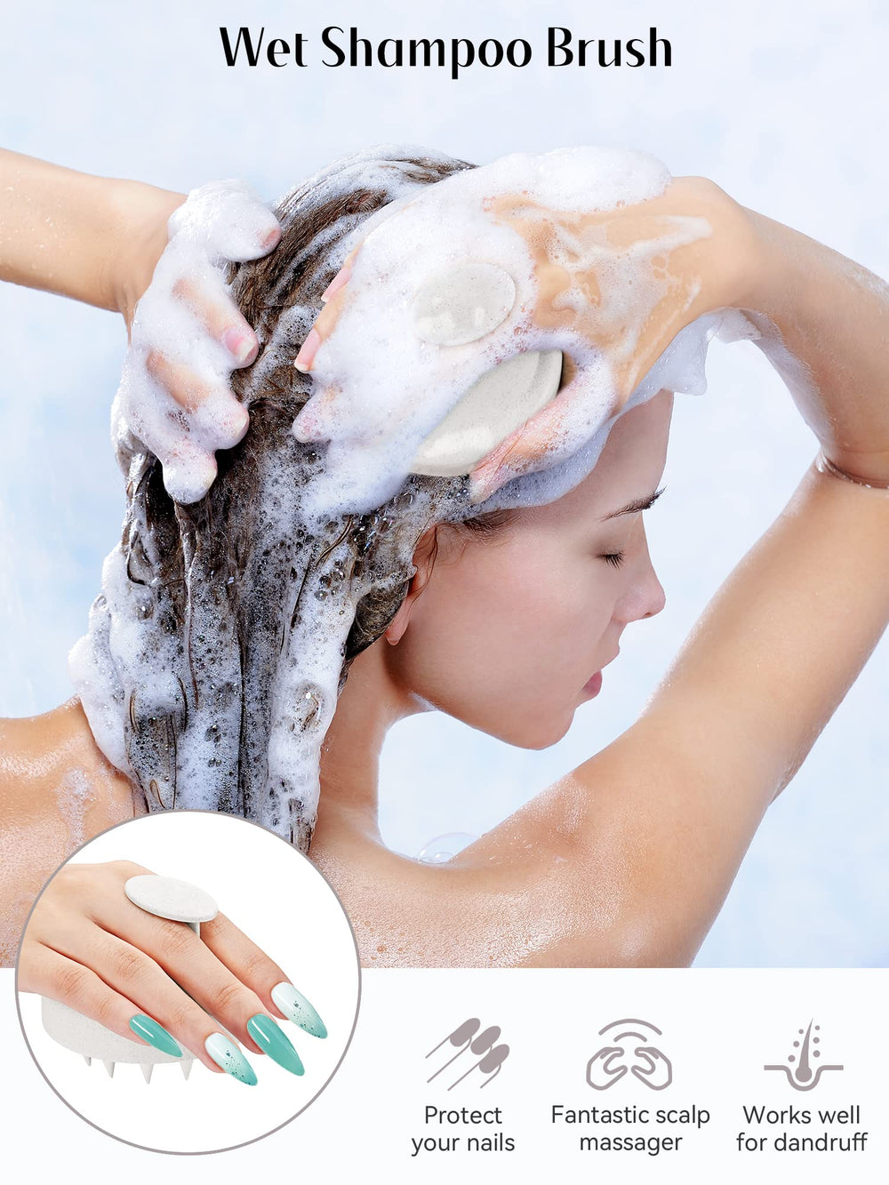 HEETA brush distributes shampoo evenly for better coverage