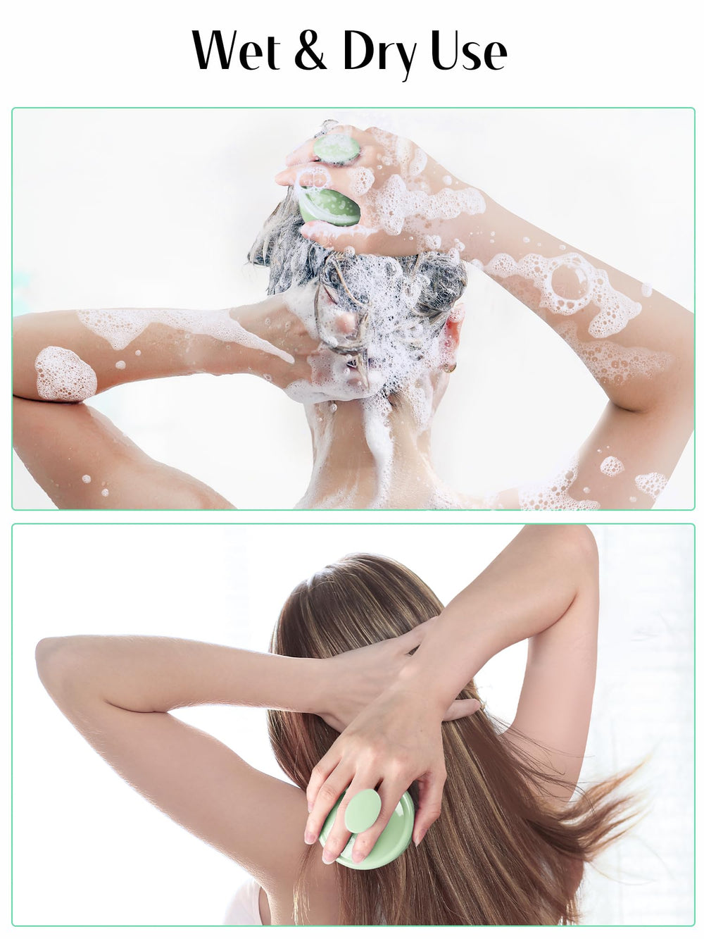 HEETA wet-dry compatible brush, travel-friendly for on-the-go care.