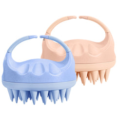 HEETA wheat straw scalp scrubber with soft silicone bristles for gentle cleansing