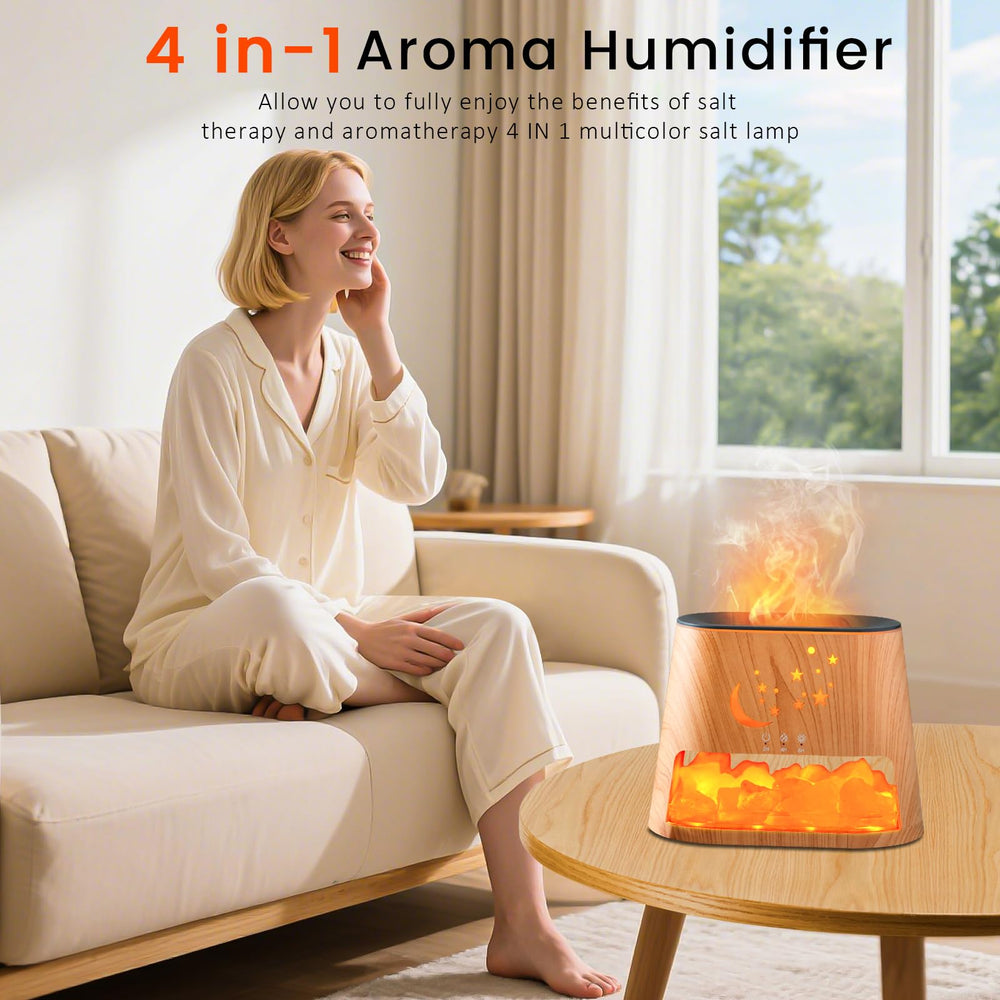 HEEYCEM Himalayan salt lamp glow creates a warm, relaxing ambiance.