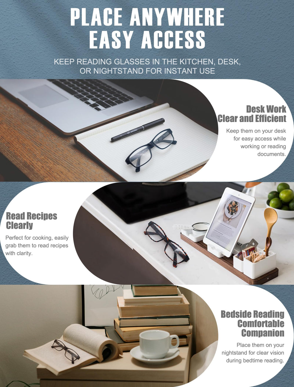 Gafas de lectura HEEYYOK grandes carey, estilo versátil para casa y oficina.