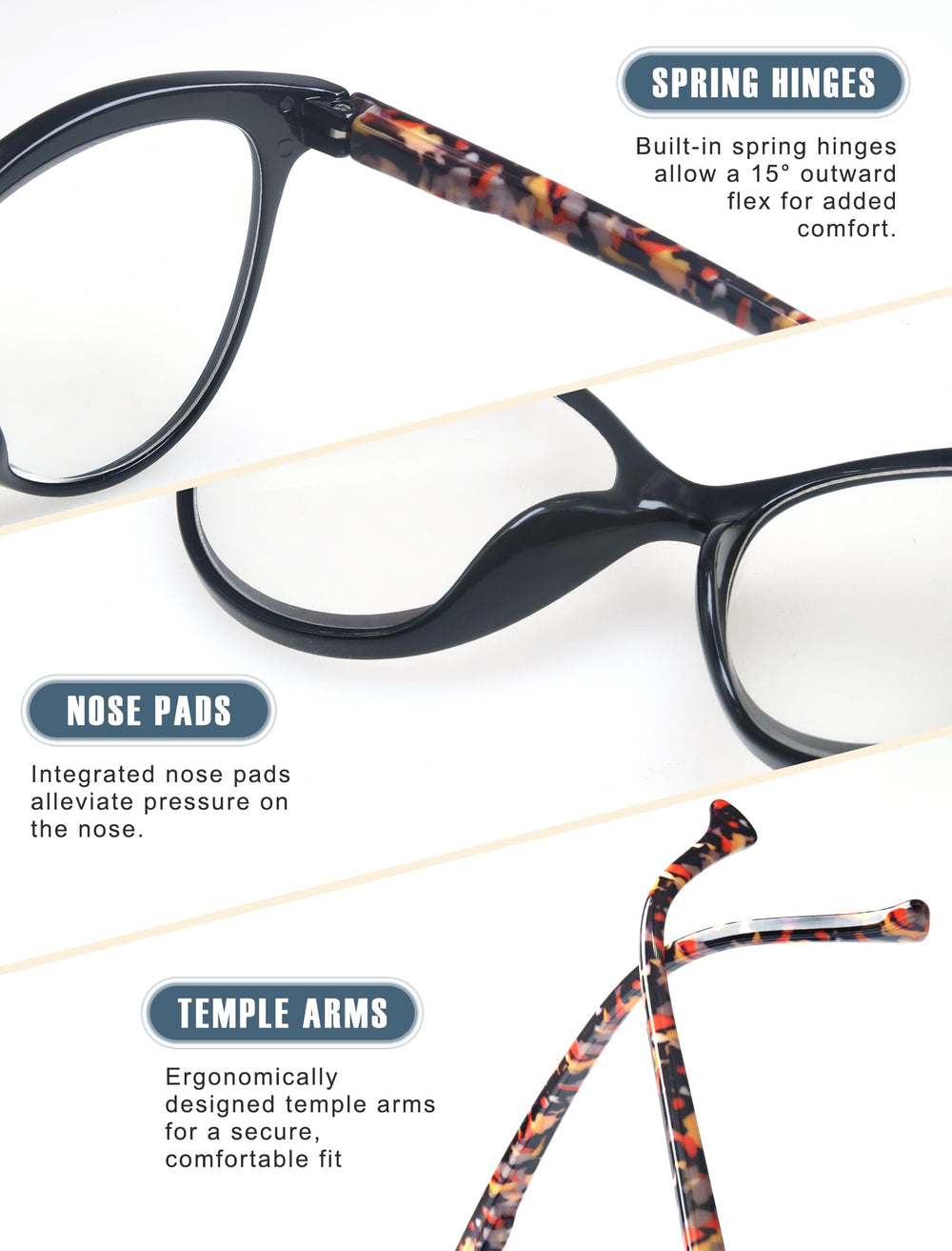 Color options display for HEEYYOK women’s cat-eye reading glasses.