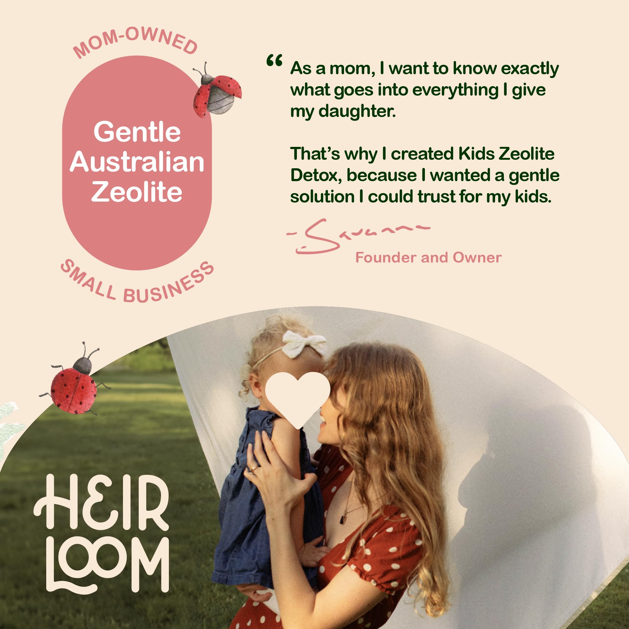 Heirloom Zeolite Detox for Kids ingredients highlight methyl B12 and vitamins