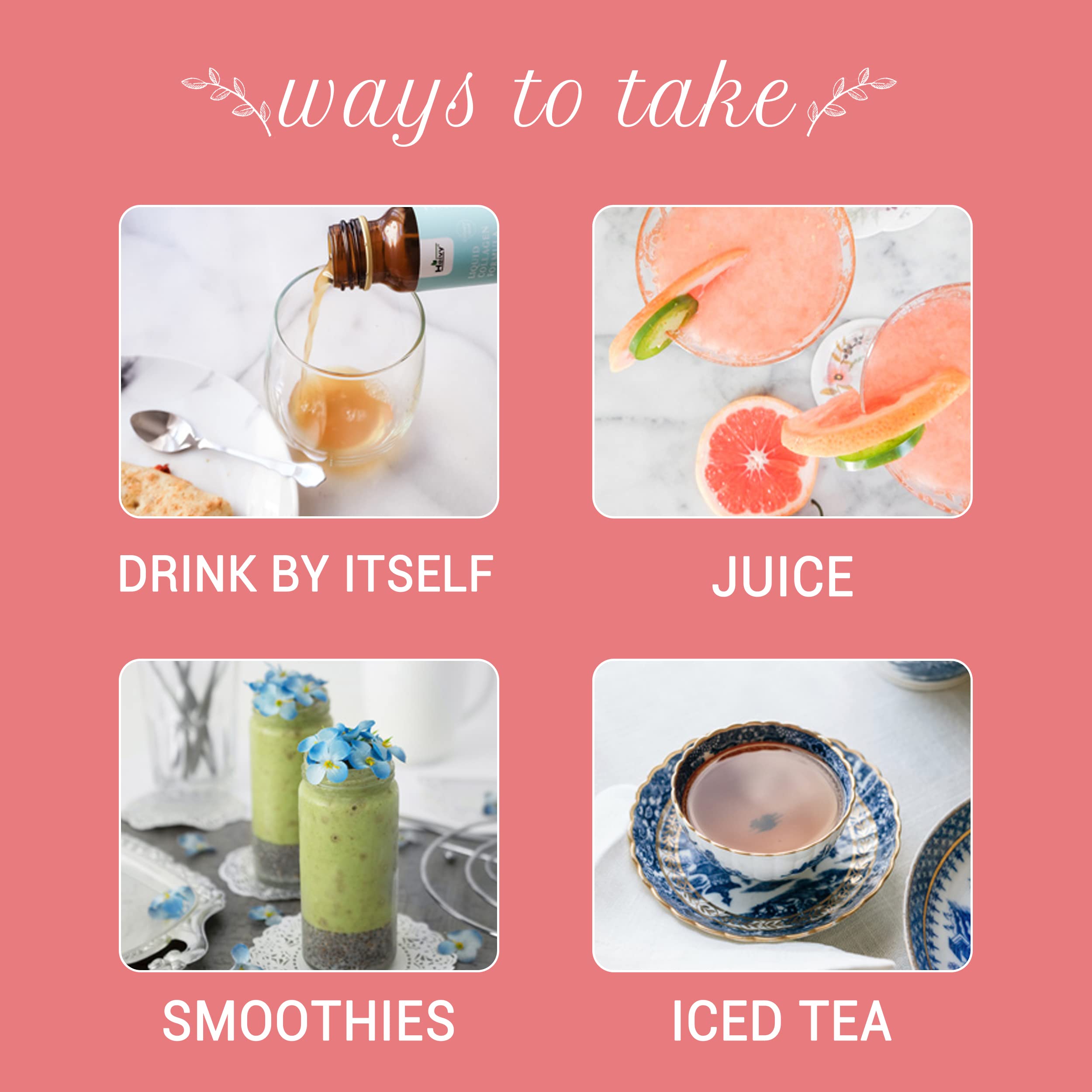 Daily-use drops of Heivy Liquid Collagen in glass.