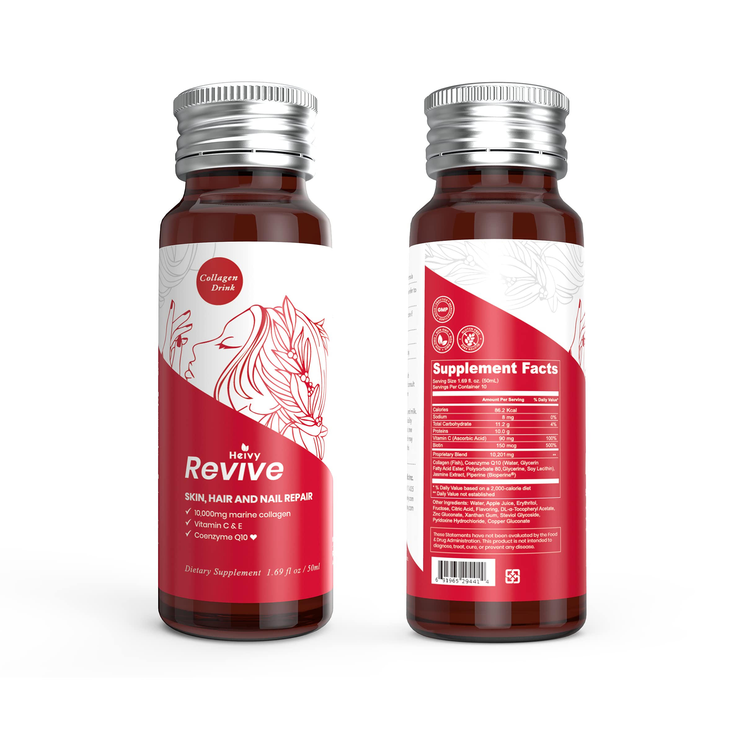 Heivy marine collagen peptides close-up emphasizing easier absorption.