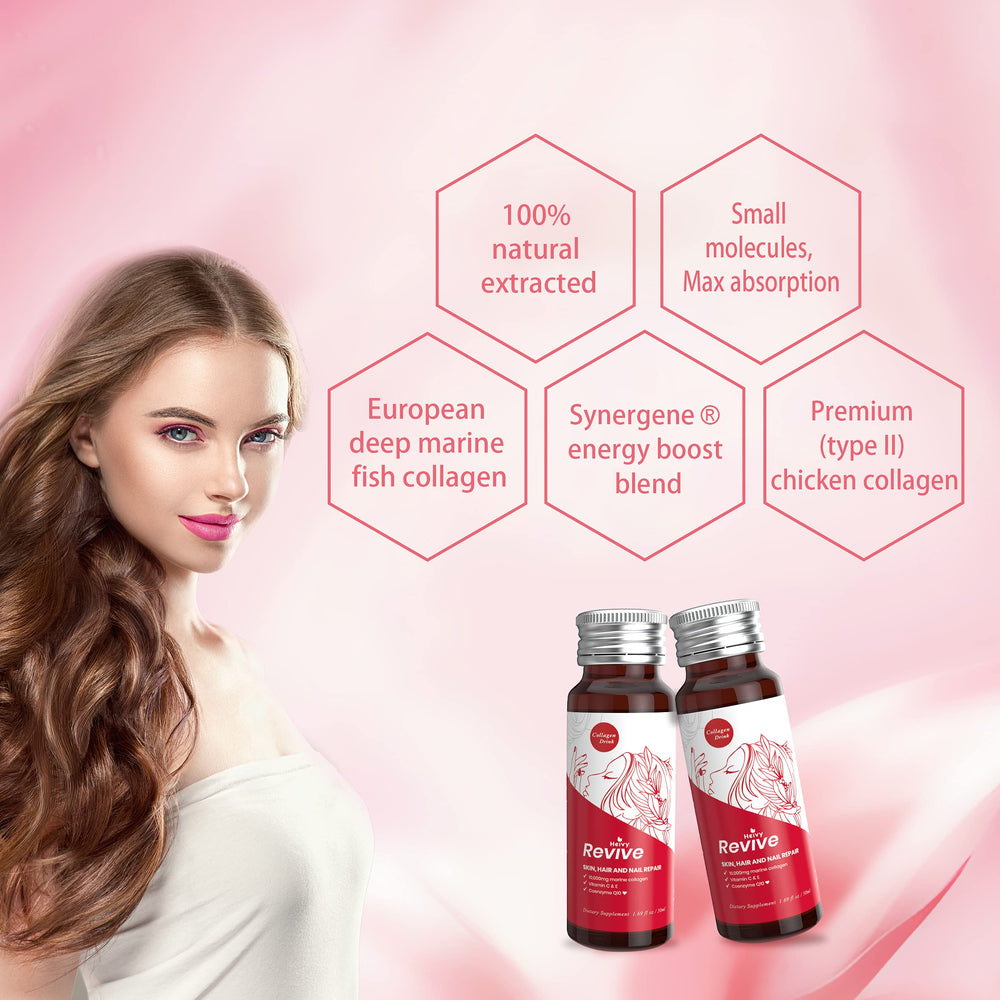 Pack of ten Heivy Liquid Collagen bottles for daily regimen.