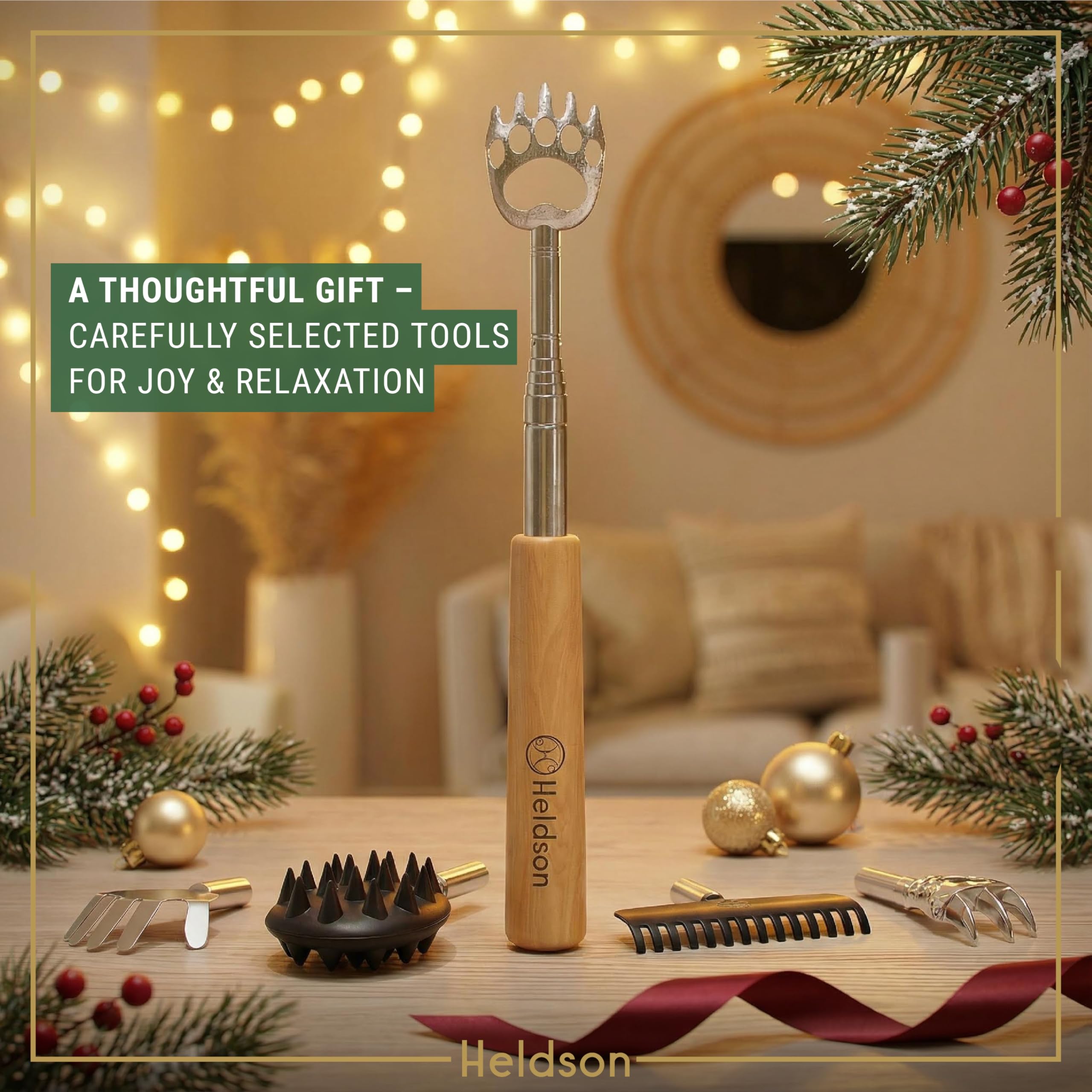 HELDSON gift-ready back scratcher suits men and women for thoughtful self-care.