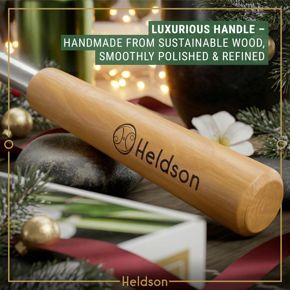 HELDSON stainless steel back scratcher ships with a travel-friendly option.
