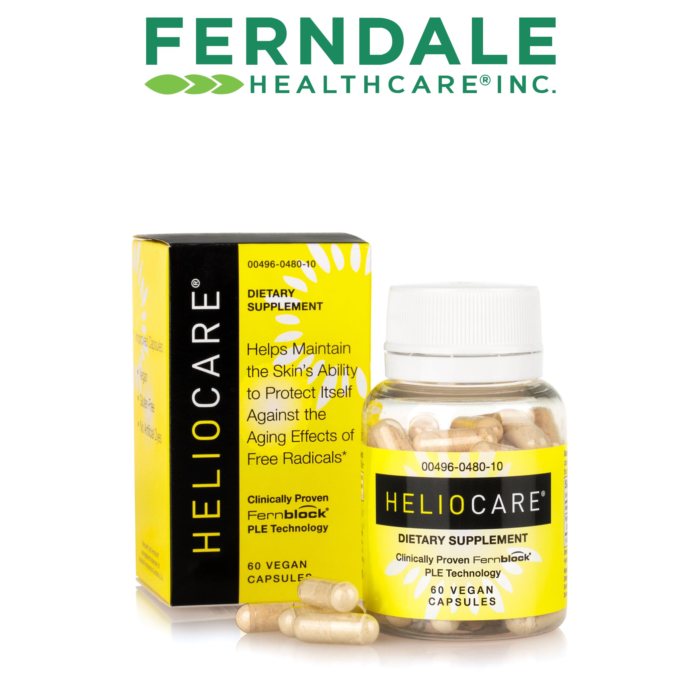 Heliocare Fernblock PLE technology diagram highlighting natural extract capabilities.