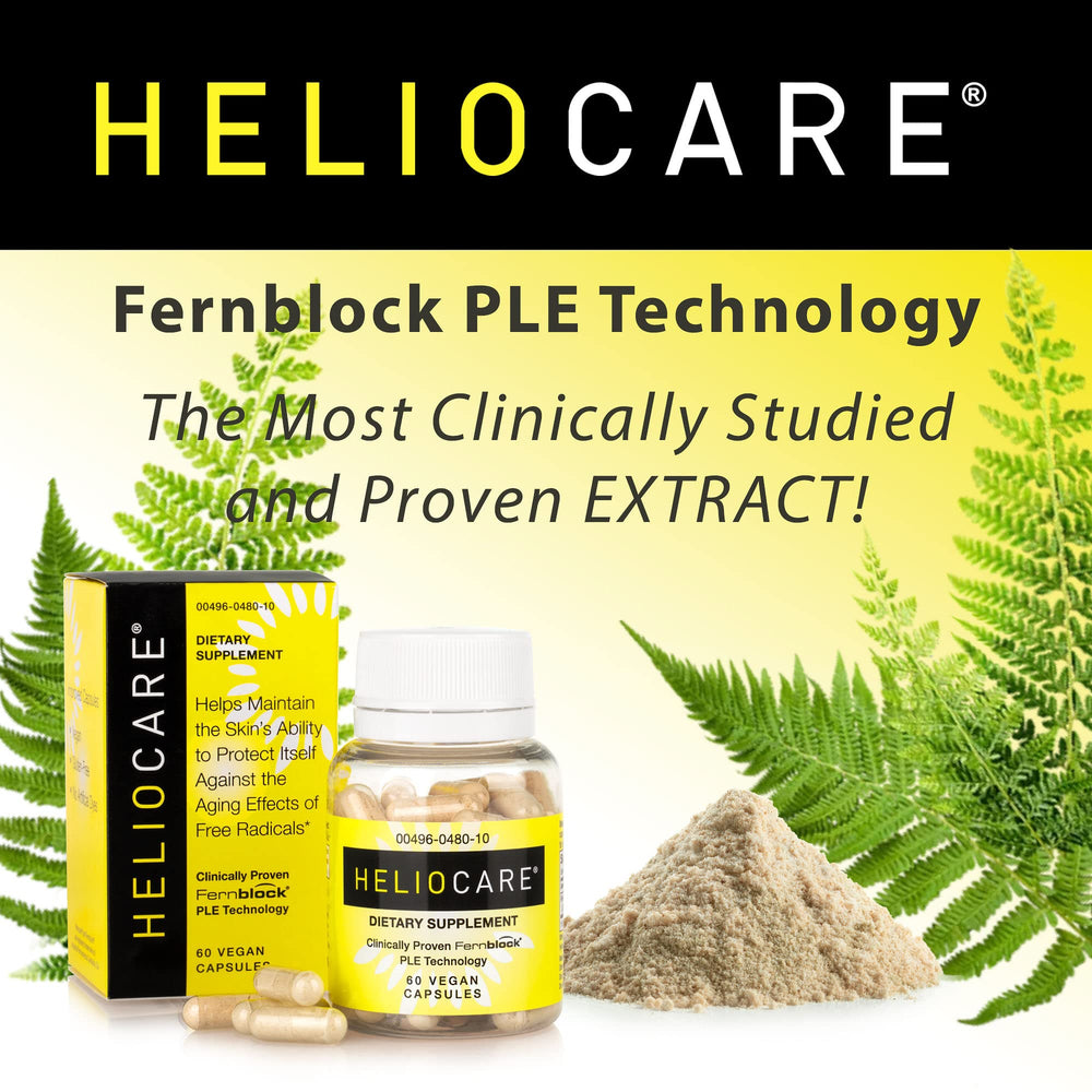 Heliocare vegan gluten-free label close-up on package.
