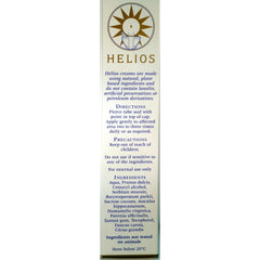 Helios cream packaging illustrating natural blend used to soothe tired legs