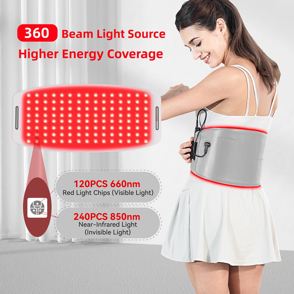 Hello Face red-light belt for pet use during recovery sessions.