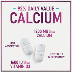 Hello Lovely calcium D3 label emphasizes serving size and D3 content.