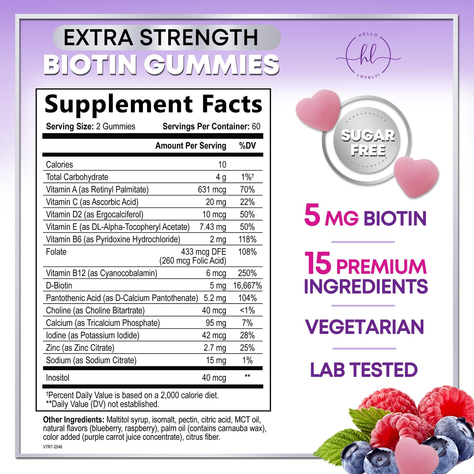 Hello Lovely! Frasco de gominolas para brillo y fortaleza capilar.