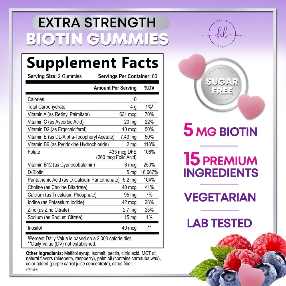 Hello Lovely! Frasco de gominolas para brillo y fortaleza capilar.