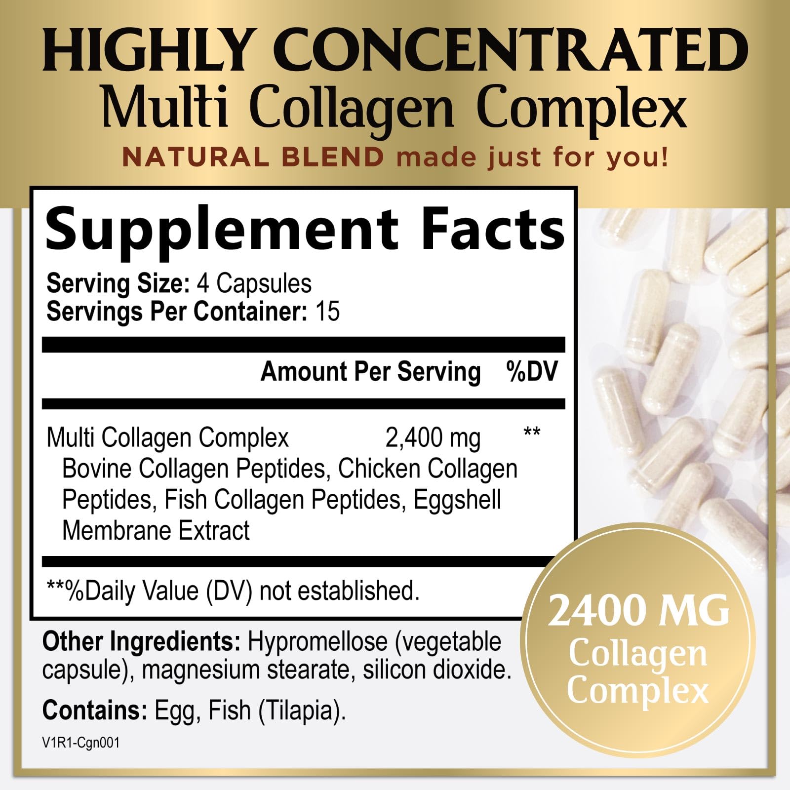 Hello Lovely collagen ingredients label highlights grass-fed sources and peptide diversity.